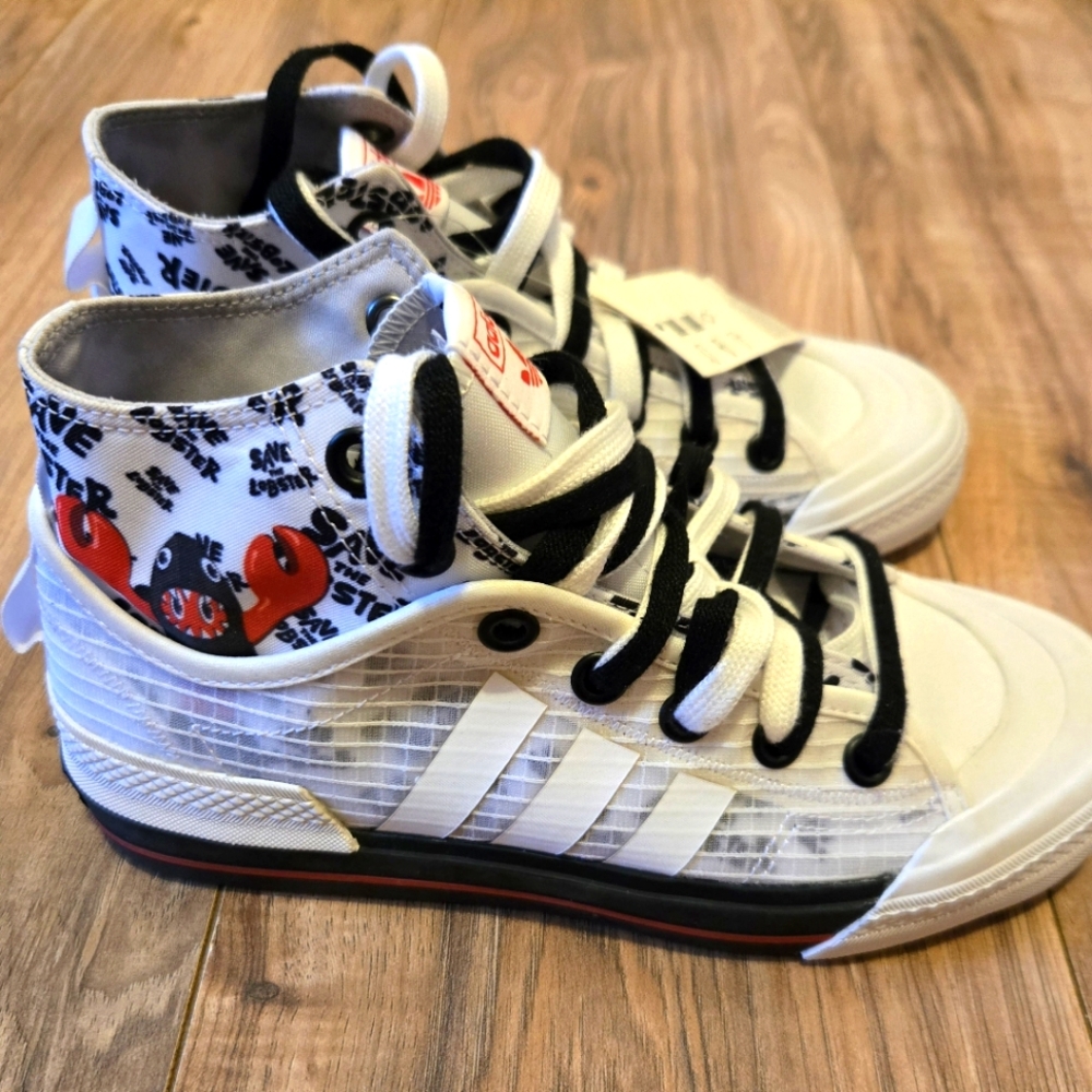 NEW Adidas Originals Nizza HI DL GY5340 Men's Sneakers White Size-4 1/2
